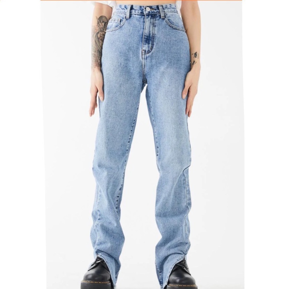 Momokrom Japan Style Side Slit Hem Vintage Wash Jeans Dolls Kill